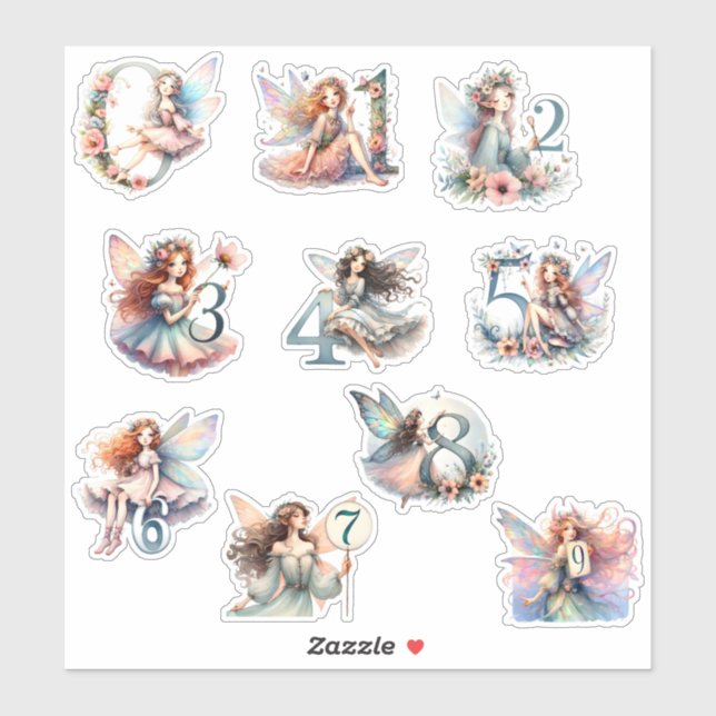 Stickers Nombre de fées (Feuille)