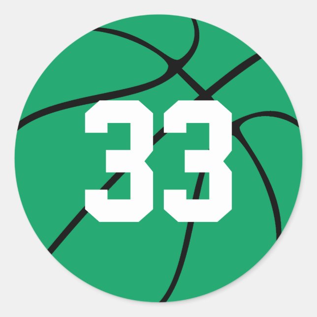 Stickers nombre de Jersey de basket-ball vert sur  (Devant)