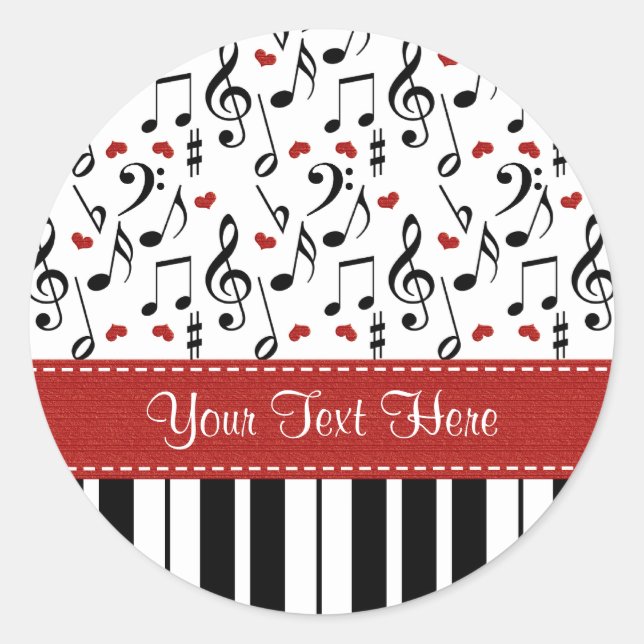 Stickers Notes Piano Personnalisées (Devant)