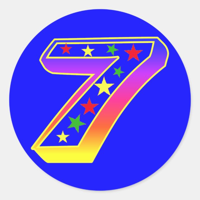Stickers Numéro 7 étoiles (Devant)
