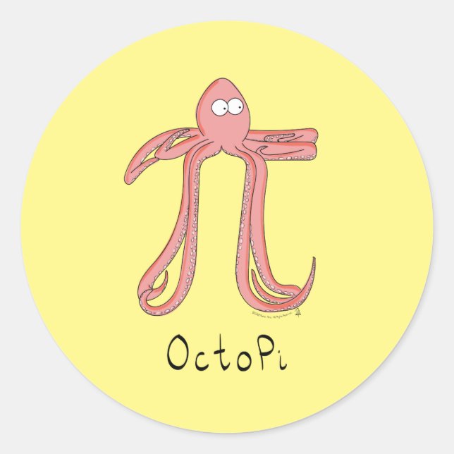 Stickers Octopus Cute Math Pi Day (Devant)