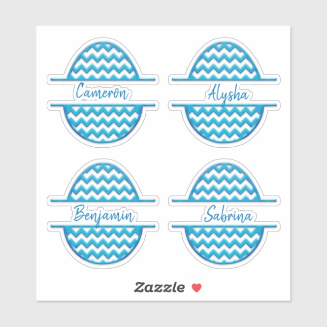 Stickers OEufs de Pâques ZigZag personnalisables d (Feuille)