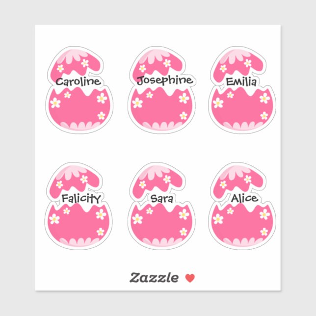 Stickers OEufs Pinky Personnalisés (Feuille)
