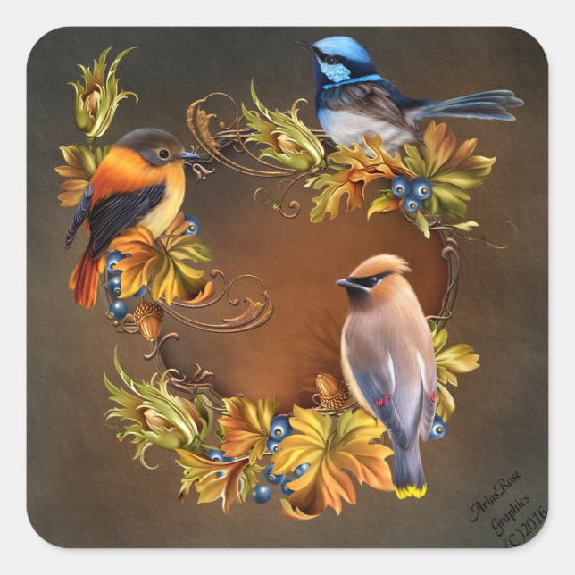 Stickers Oiseaux d'automne (Devant)
