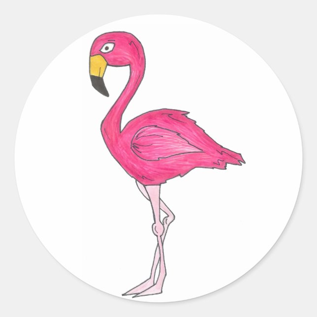 Stickers Oiseaux tropicaux Flamants roses roses (Devant)