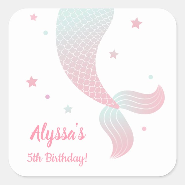 Stickers Ombre Mermaid Tail Girls Party (Devant)