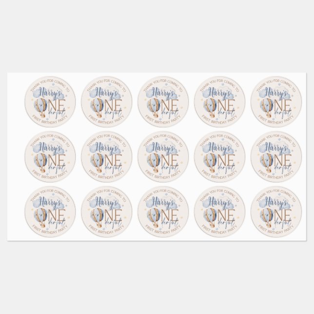 Stickers ONE personnalisés 1er anniversaire (Feuille)