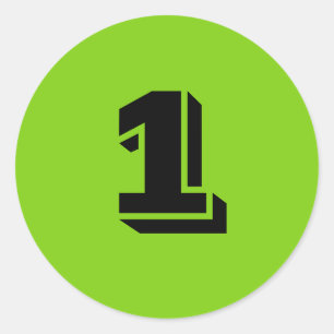 Stickers One Small Round Green Number par Janz