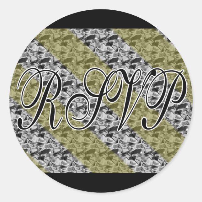 Stickers OR & Argent RSVP / Sceaux Enveloppe (Devant)