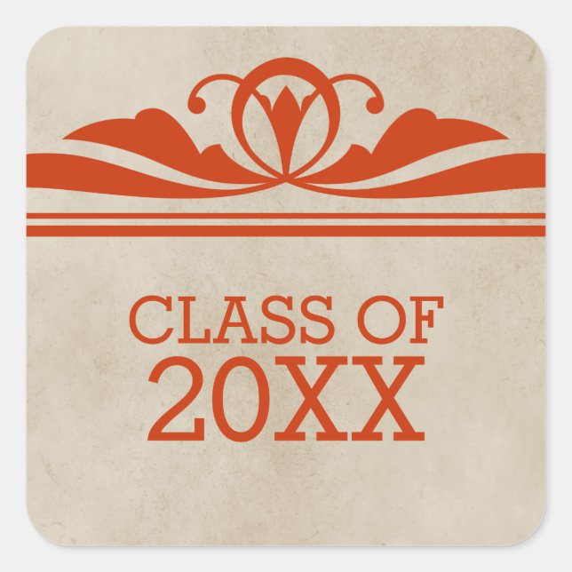 Stickers Orange Elegant Deco Graduation (Devant)