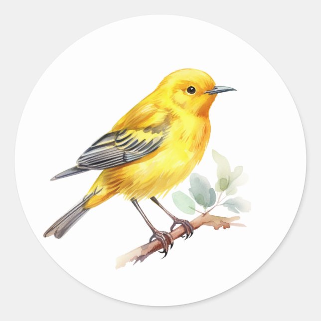 Stickers ornithologique à Paruline Jaune (Devant)