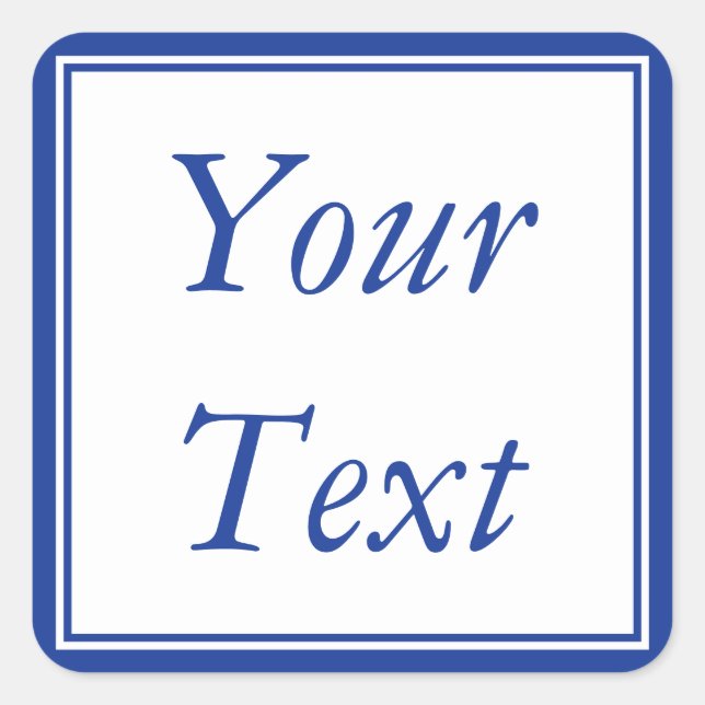 Stickers ou Étiquettes bleus et blancs avec texte  (Devant)