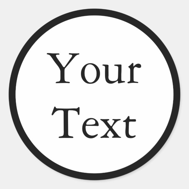 Stickers ou Étiquettes noirs et blancs avec texte  (Devant)