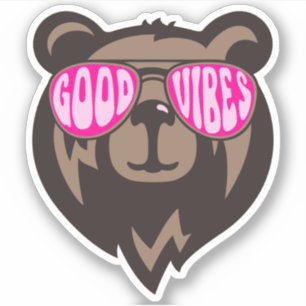 Stickers Ours amusants Good Vibes