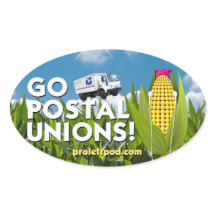 Stickers Ovale (4/pg) - Go Postal Unions!