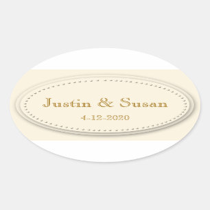 Stickers Ovale crème simple