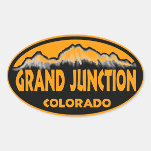 stickers ovales orange de Grand Junction Colorado