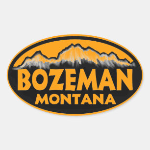 stickers ovales oranges Bozeman Montana