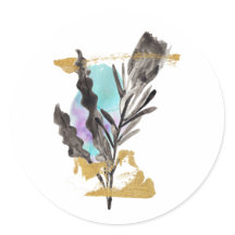 Stickers pack avec fleur Protea et élément or