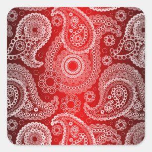 Stickers Paisley en dentelle blanche rouge Shimmer