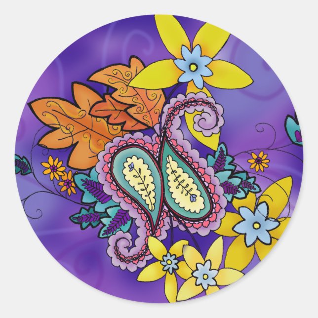 Stickers Paisley violet (Devant)