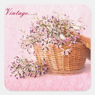 Stickers Panier à fleurs vintages