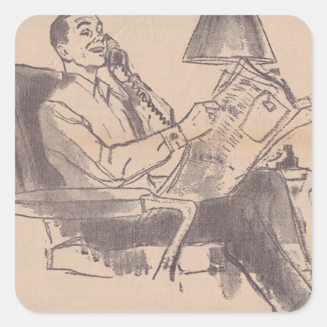 Stickers papa du journal vintage (Devant)