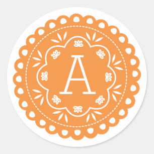 Stickers Papel Picado Monogram - Orange