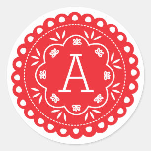 Stickers Papel Picado Monogram - Rouge