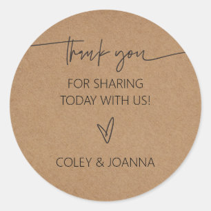 Stickers papier Merci Kraft