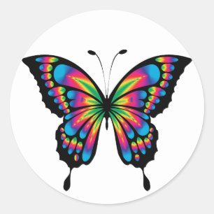 stickers papillon arc-en-ciel
