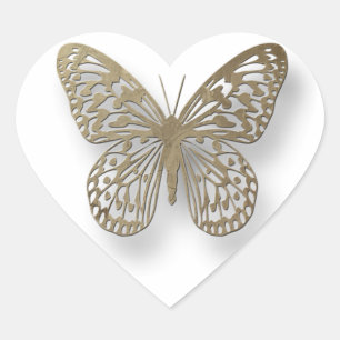 Stickers Papillon blanc et or