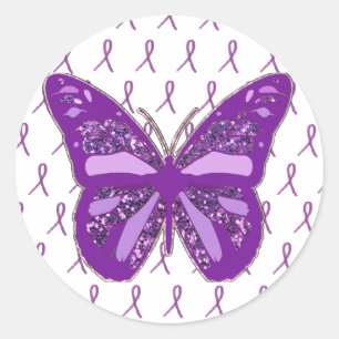 Stickers Papillon de sensibilisation au violet ave