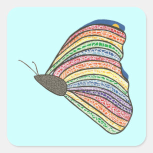 Stickers papillon en mosaïque arc-en-ciel