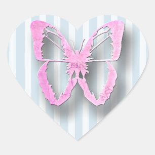 Stickers Papillon rose et bleu
