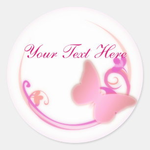 Stickers Papillon rose violet
