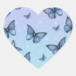 Stickers Papillons bleus