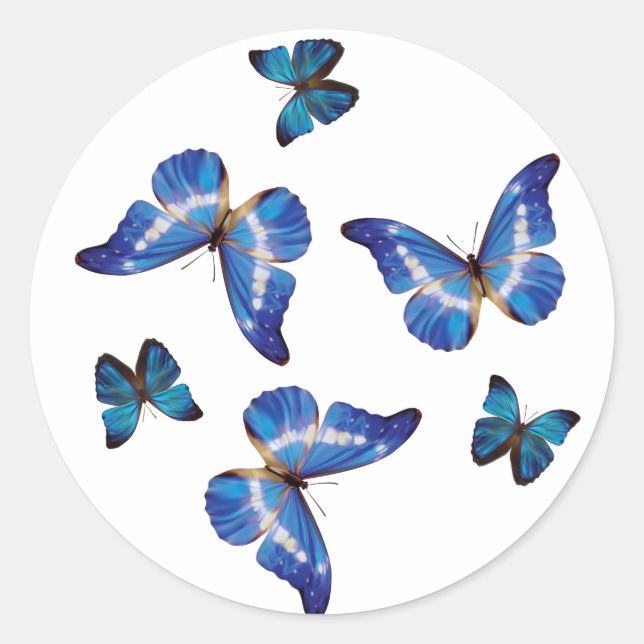 Stickers Papillons Morpho Bleu (Devant)