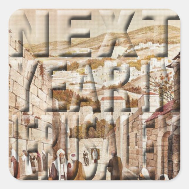 Stickers Pâques Carré "Jérusalem" (Devant)