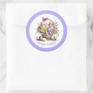 Stickers Pâques Panier fleuri