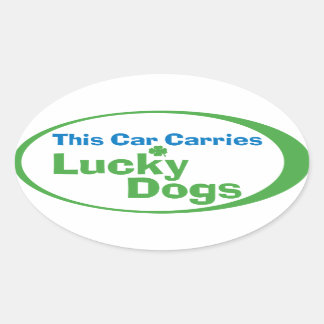Stickers pare-chocs ovale Lucky Dog (feuille de 4)