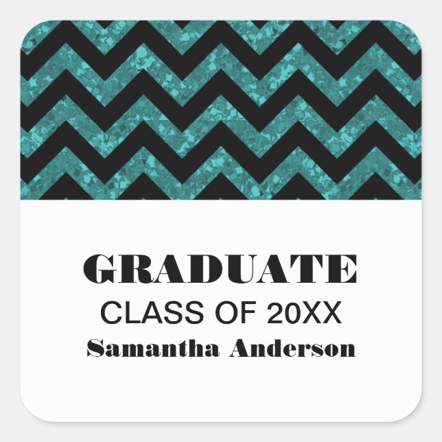 Stickers Parties scintillant Chevron Turquoise (Devant)