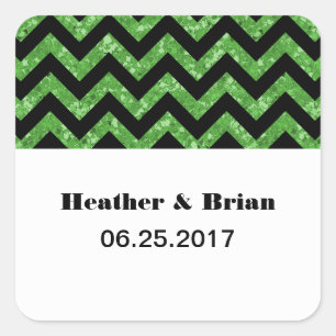 Stickers Parties scintillant Chevron Vert Mariage