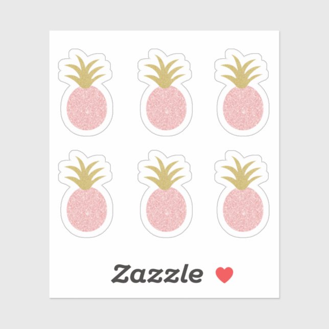 Stickers Parties scintillant rose et or (Feuille)
