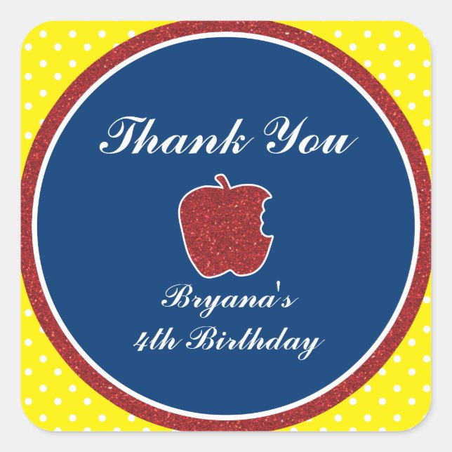 Stickers Parties scintillant rouge Pomme Princesse (Devant)