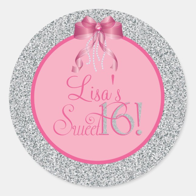 Stickers parties scintillant, Sweet sixteen (Devant)