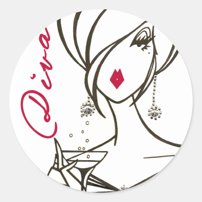 stickers Party Time Diva - Customisé (Devant)