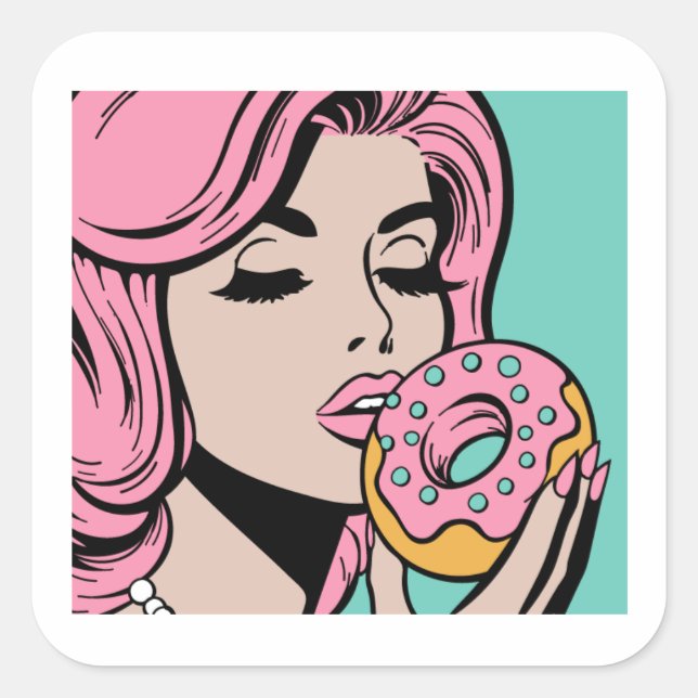 Stickers Pastel Retro Pop Art Donut (Devant)
