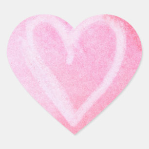 Stickers Pastel Rose en forme de coeur