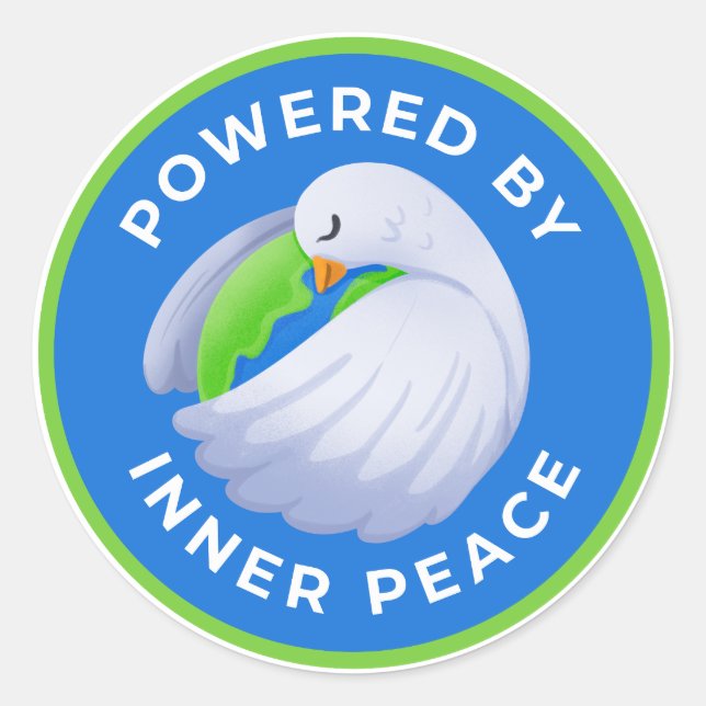 Stickers Peace Dove Powered by Inner Peace (Devant)